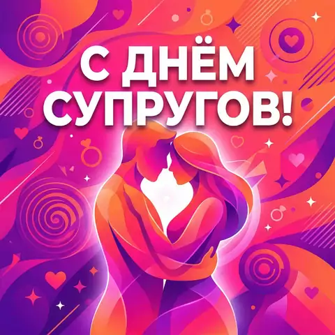 Поздравительная открытка с Днём супругов — скачать и отправить