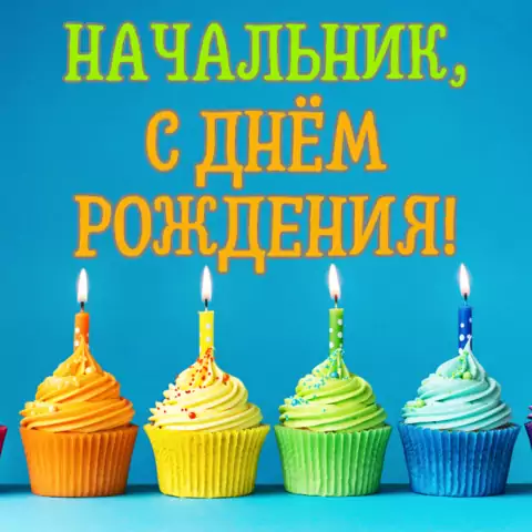 Открытка начальнику на день рождения современная