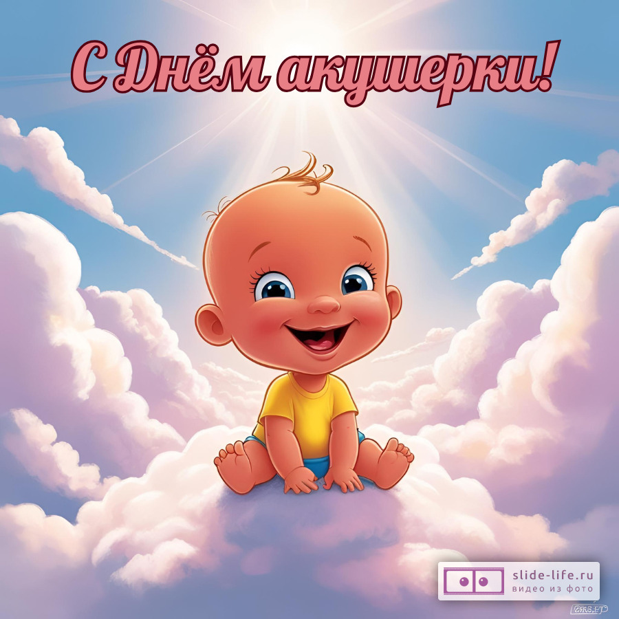 Красивая открытка с Днём акушерки