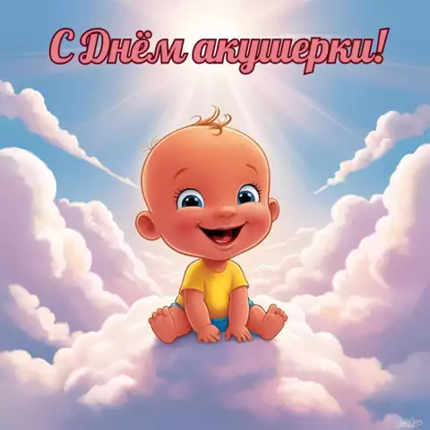 Красивая открытка с Днём акушерки