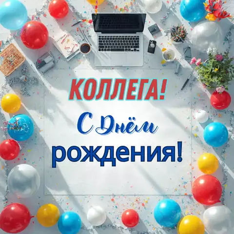 Открытка с днем рождения коллеге мужчине