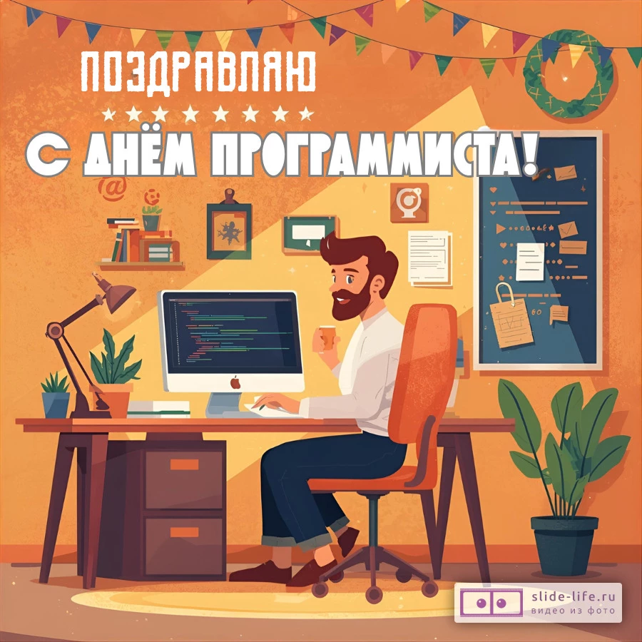 Открытка на день программиста