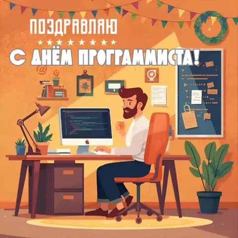 Открытка на день программиста