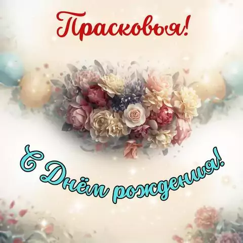 Прасковья, с Днём рождения! Стильная открытка