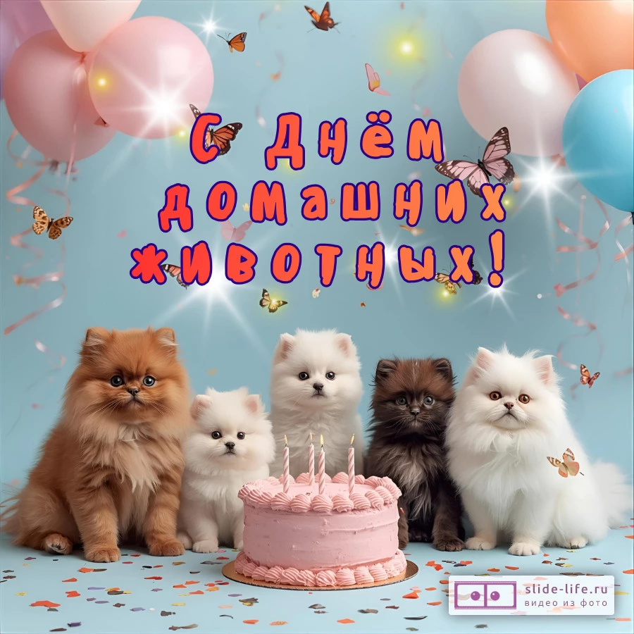 Оригинальная открытка с Днём домашних животных