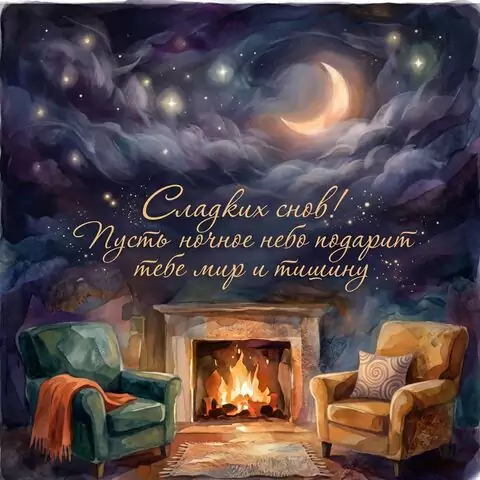Открытка с пожеланием сладких снов и душевного отдыха