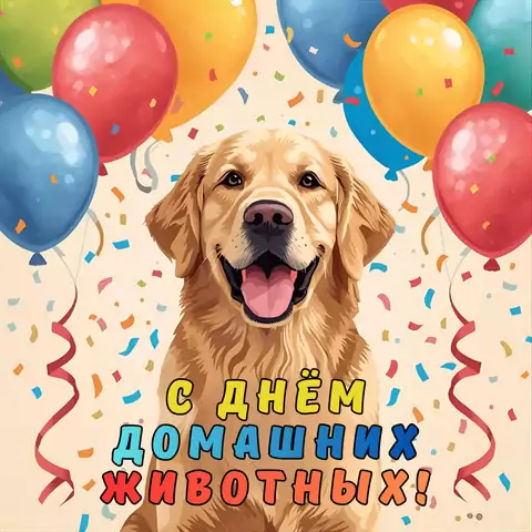 Открытка на день домашних животных