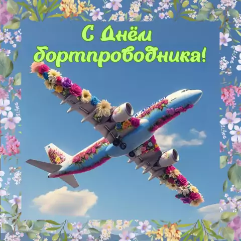 Оригинальная открытка с Днём бортпроводника