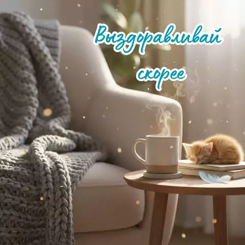 Открытка выздоравливай мужчине стильная и лаконичная