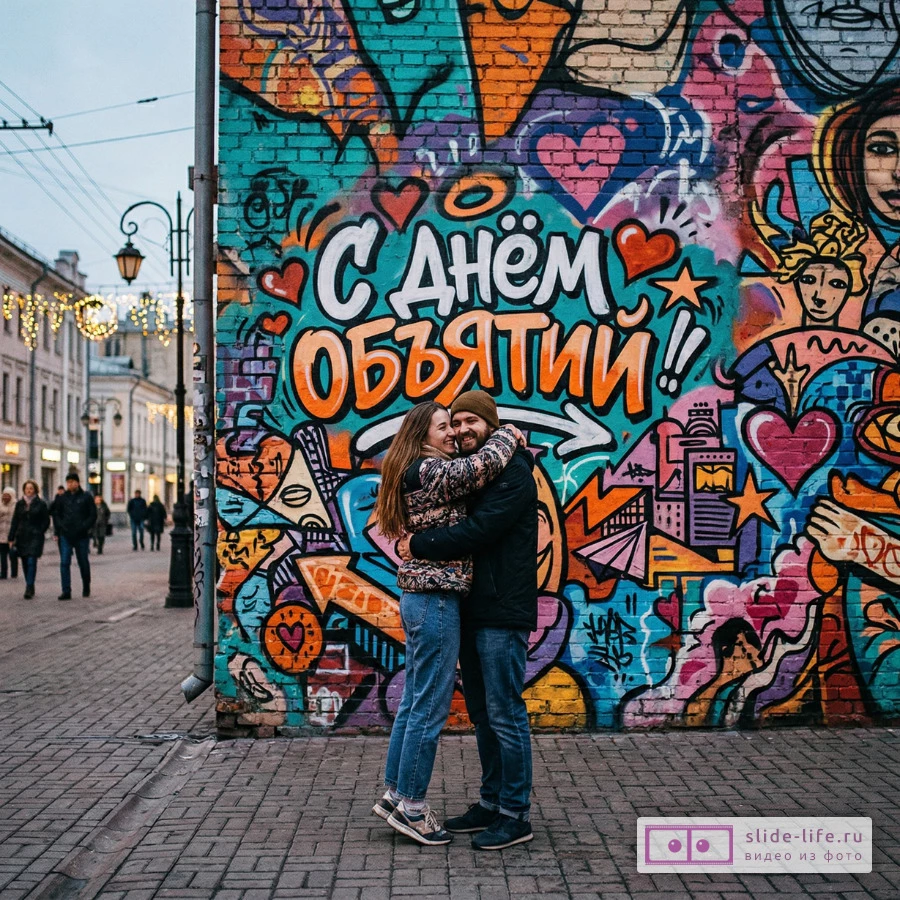 Открытка «С днём объятий» — лучшая картинка для поздравления онлайн