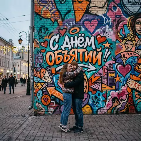 Открытка «С днём объятий» — лучшая картинка для поздравления онлайн