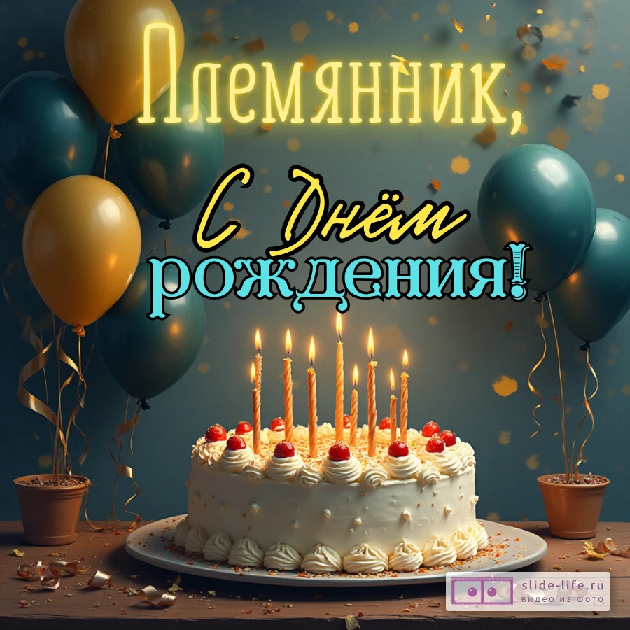 Открытка с днем рождения племяннику