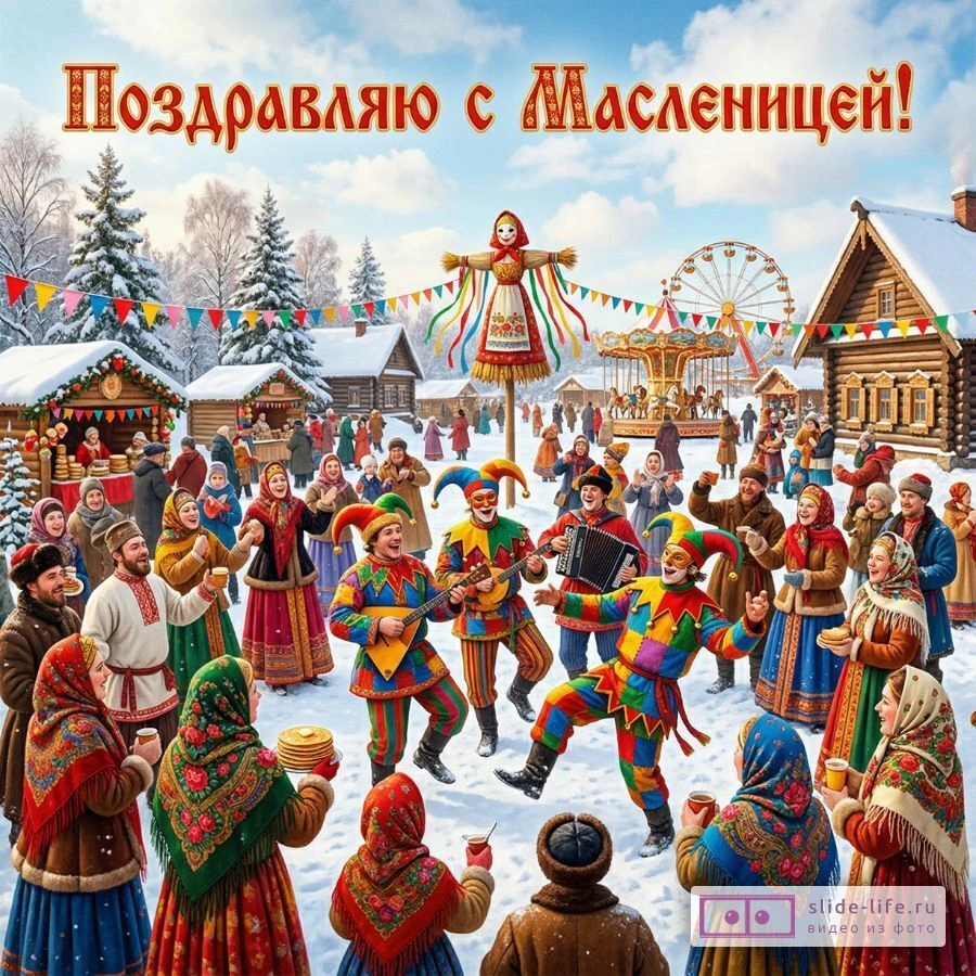 Весёлая Масленица! Открытки с народными мотивами