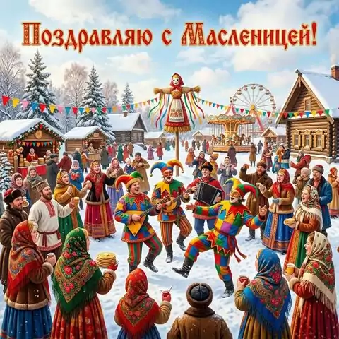 Весёлая Масленица! Открытки с народными мотивами