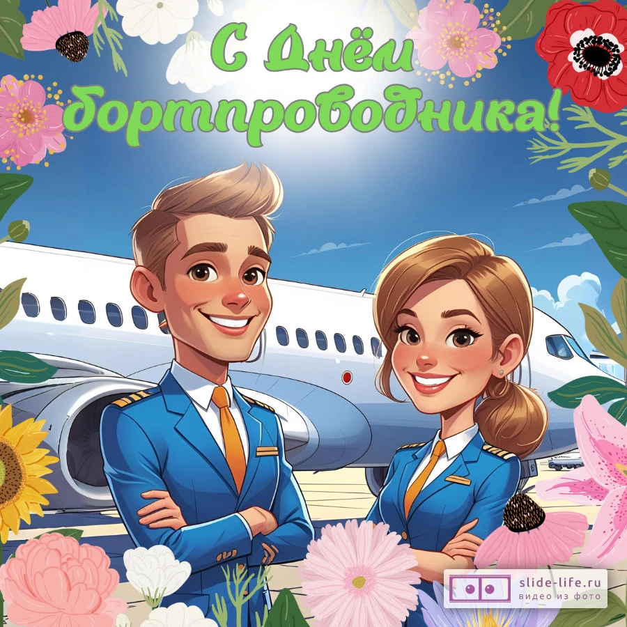 Красивая открытка с Днём бортпроводника