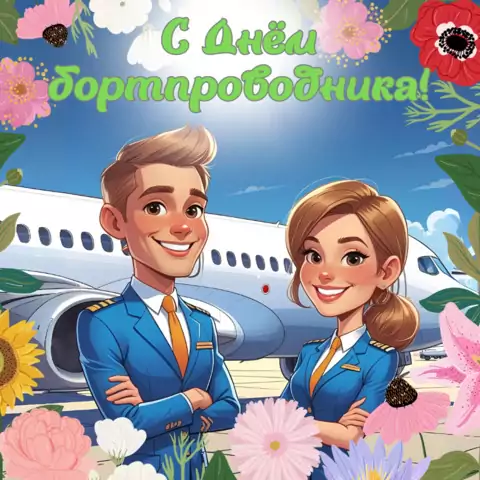 Красивая открытка с Днём бортпроводника