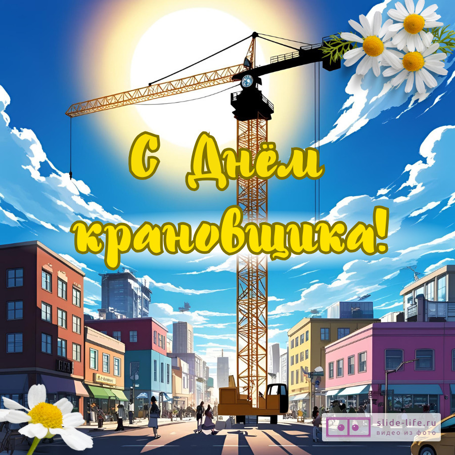 Красивая открытка с Днём крановщика