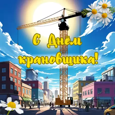 Красивая открытка с Днём крановщика