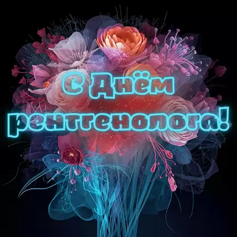 Оригинальная открытка с Днём рентгенолога