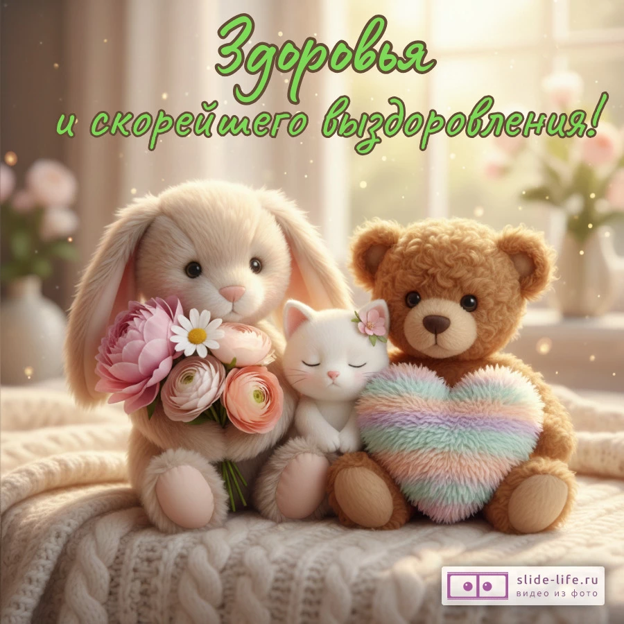 Картинка с пожеланием здоровья и скорейшего выздоровления