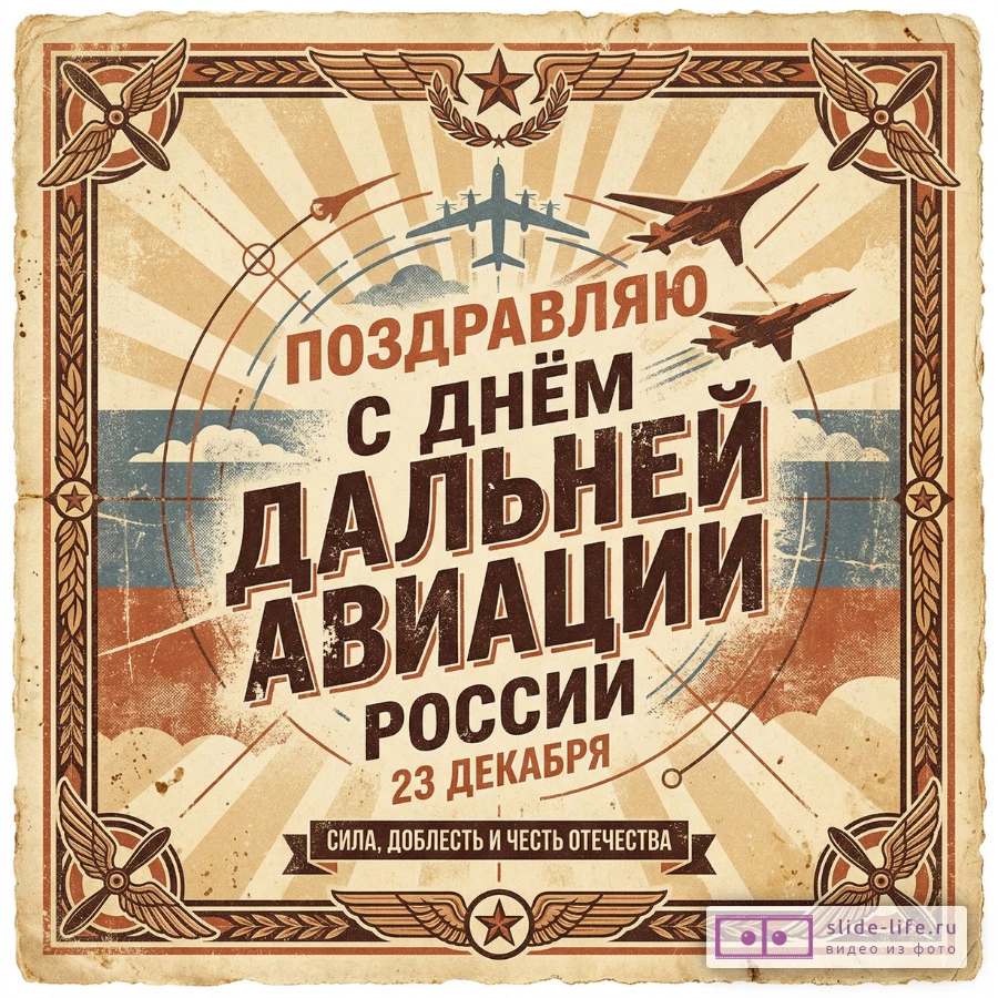 Ретро открытка с днем дальней авиации
