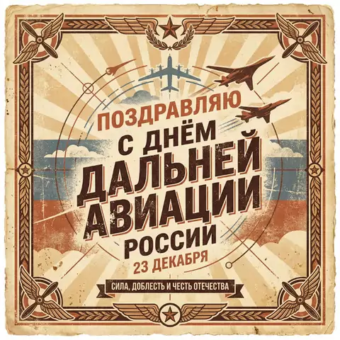 Ретро открытка с днем дальней авиации