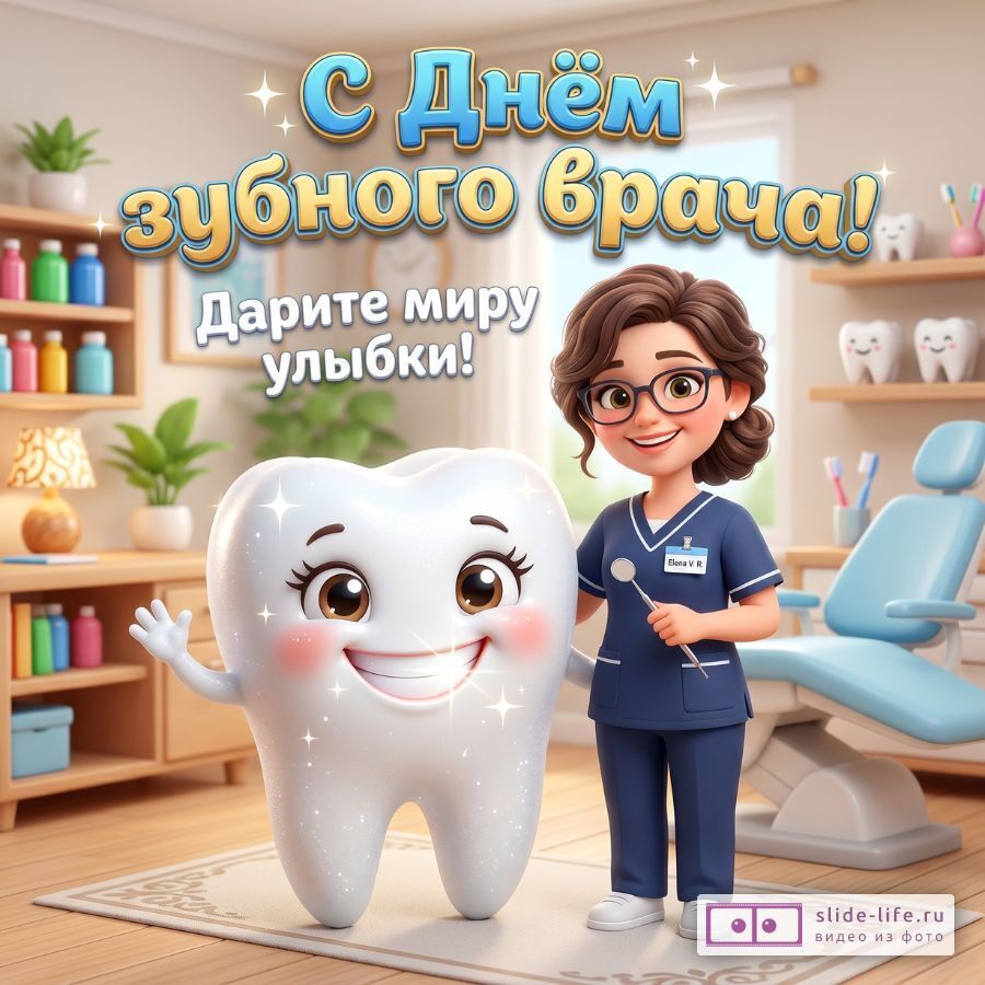 Красивые открытки С Днём стоматолога — поздравления в картинках
