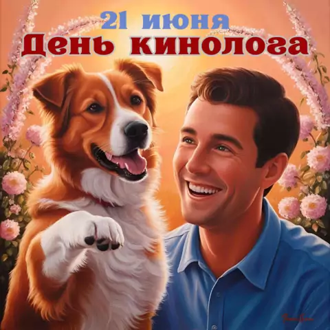 Необычная открытка с днем кинолога