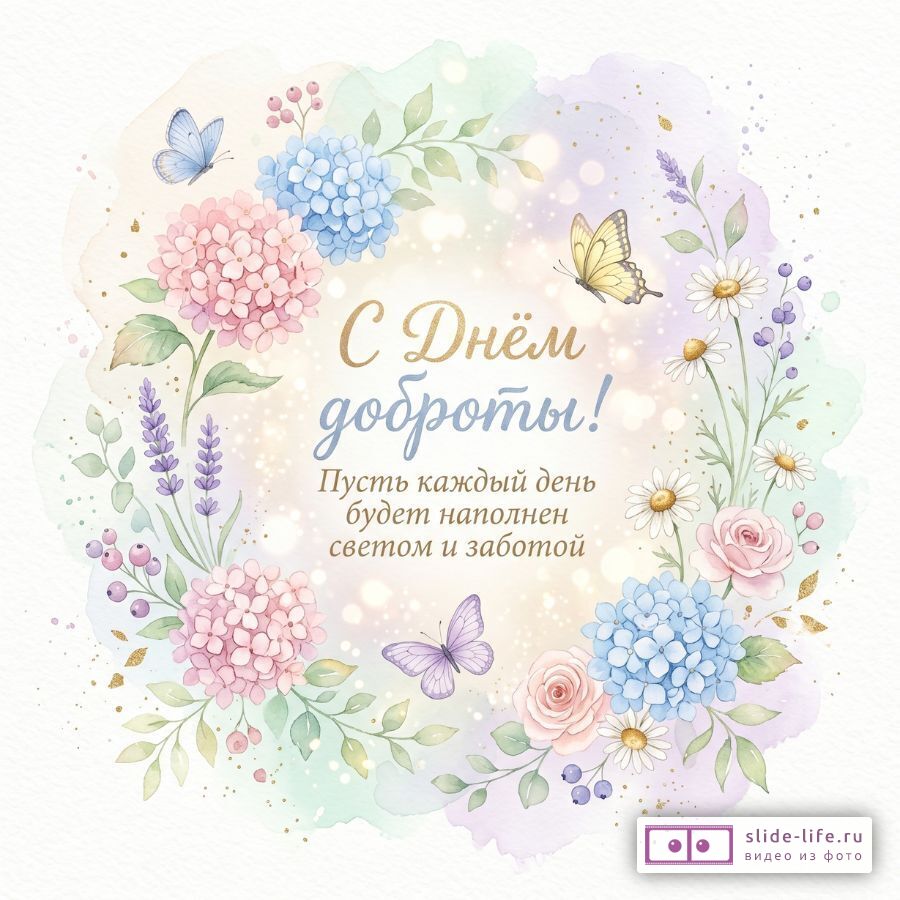 С Днём доброты: душевная открытка про любовь, заботу и теплj