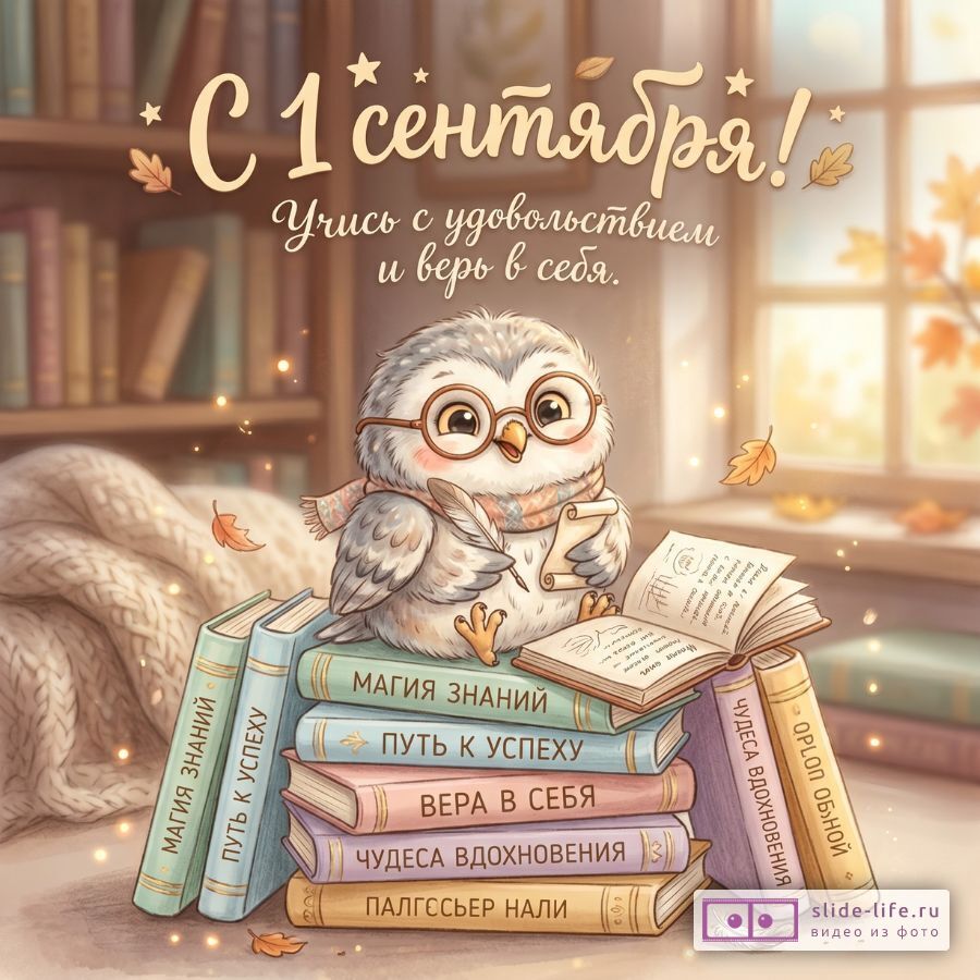 С Днём знаний 1 сентября: открытка с красивыми словами и мотивацией