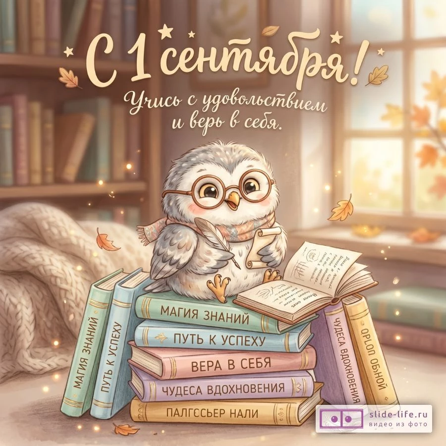 С Днём знаний 1 сентября: открытка с красивыми словами и мотивацией