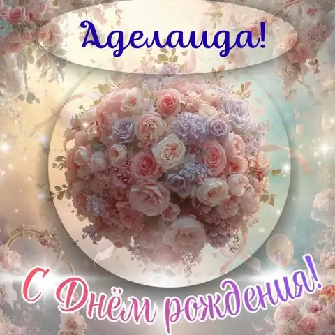 Аделаида, с Днём рождения! Элегантная открытка
