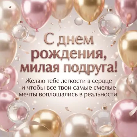 Открытка подруге на день рождения с пожеланием смелых свершений