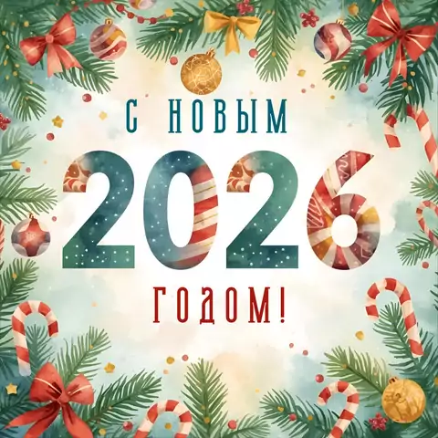 Добрая открытка с 2026 годом