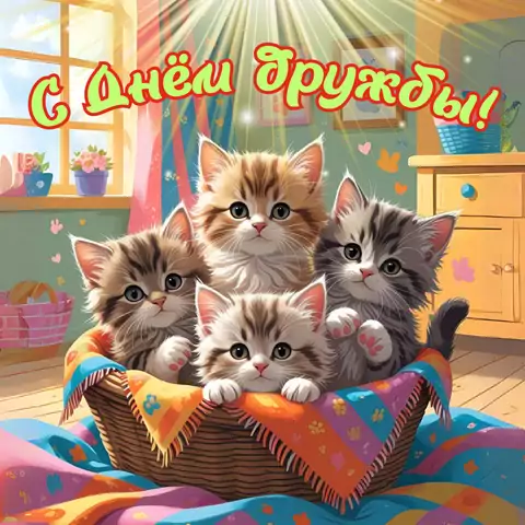 Милая открытка с днем дружбы