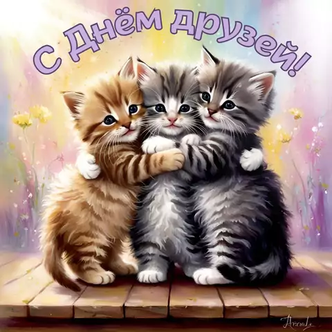Красивая открытка с Днём друзей