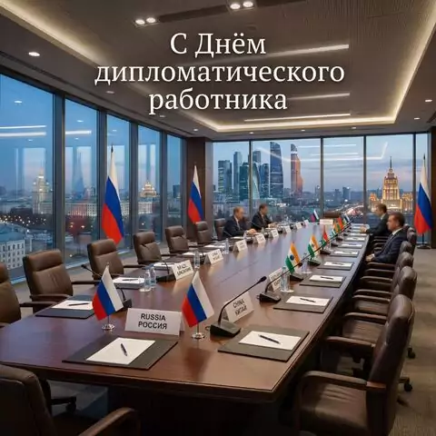С Днем дипломата — яркая поздравительная открытка для коллег и друзей