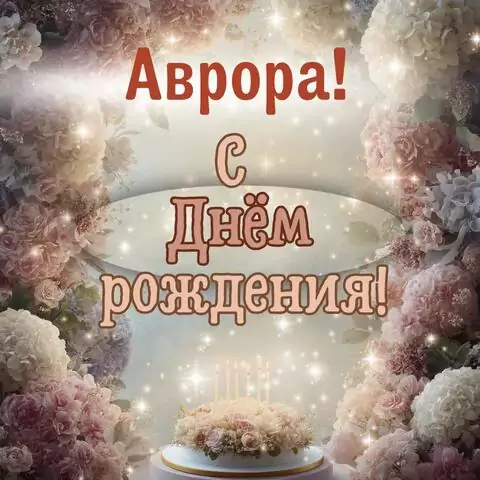 Аврора, с Днём рождения! Красивая открытка