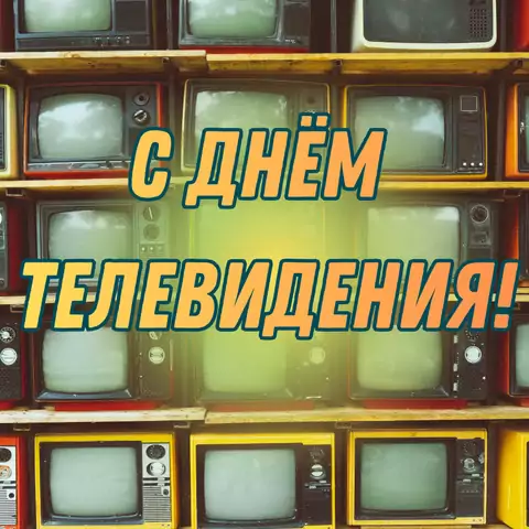 Открытка с днем телевидения ретро