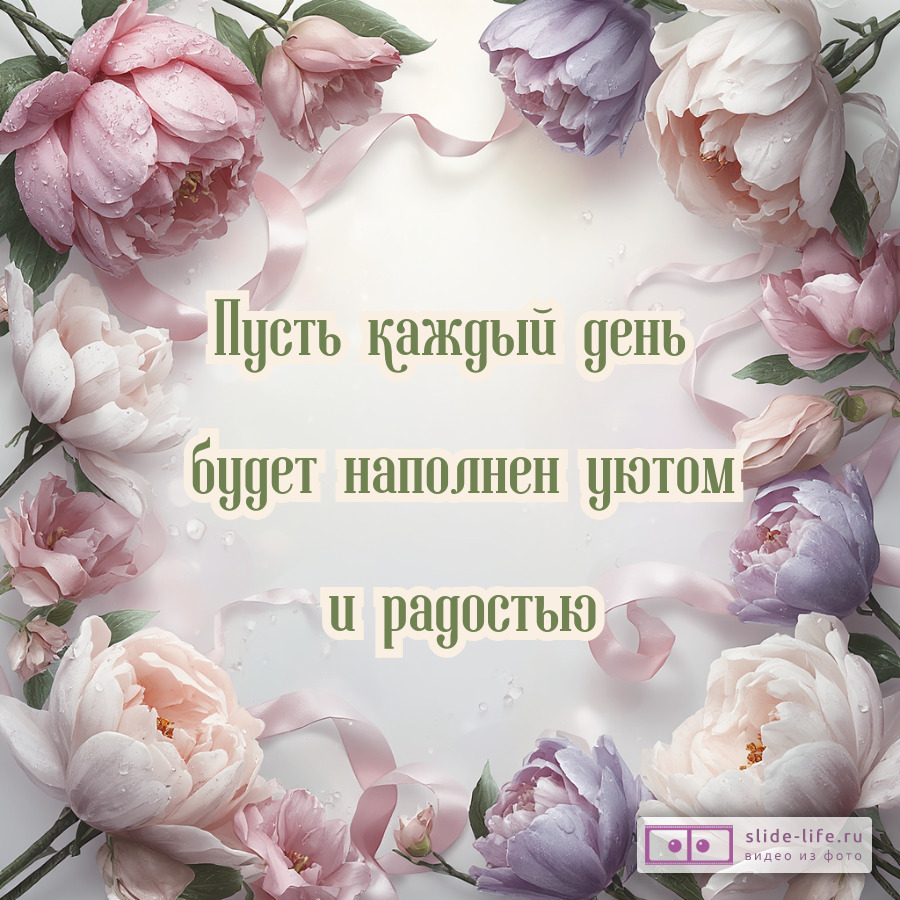 Душевная открытка с тёплыми словами для женщины