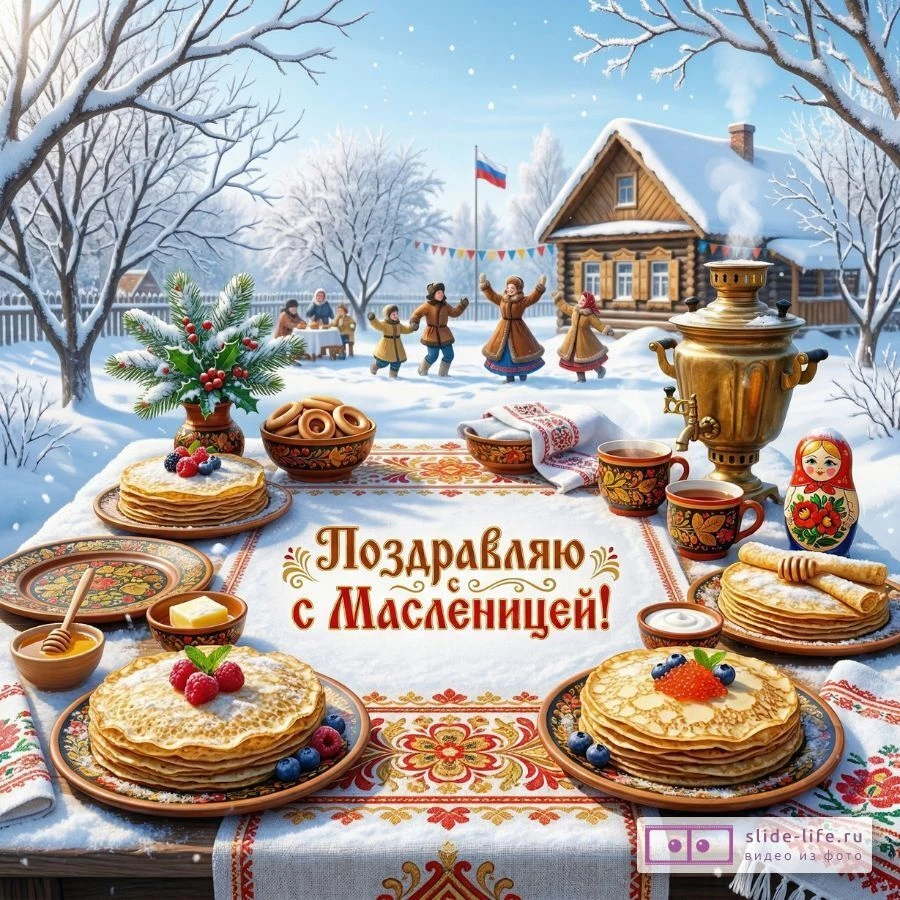 Оригинальная открытка с масленицей