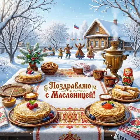 Оригинальная открытка с масленицей