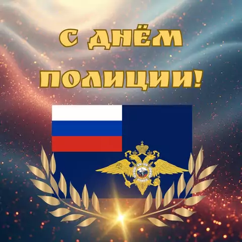 Оригинальная открытка с Днём полиции