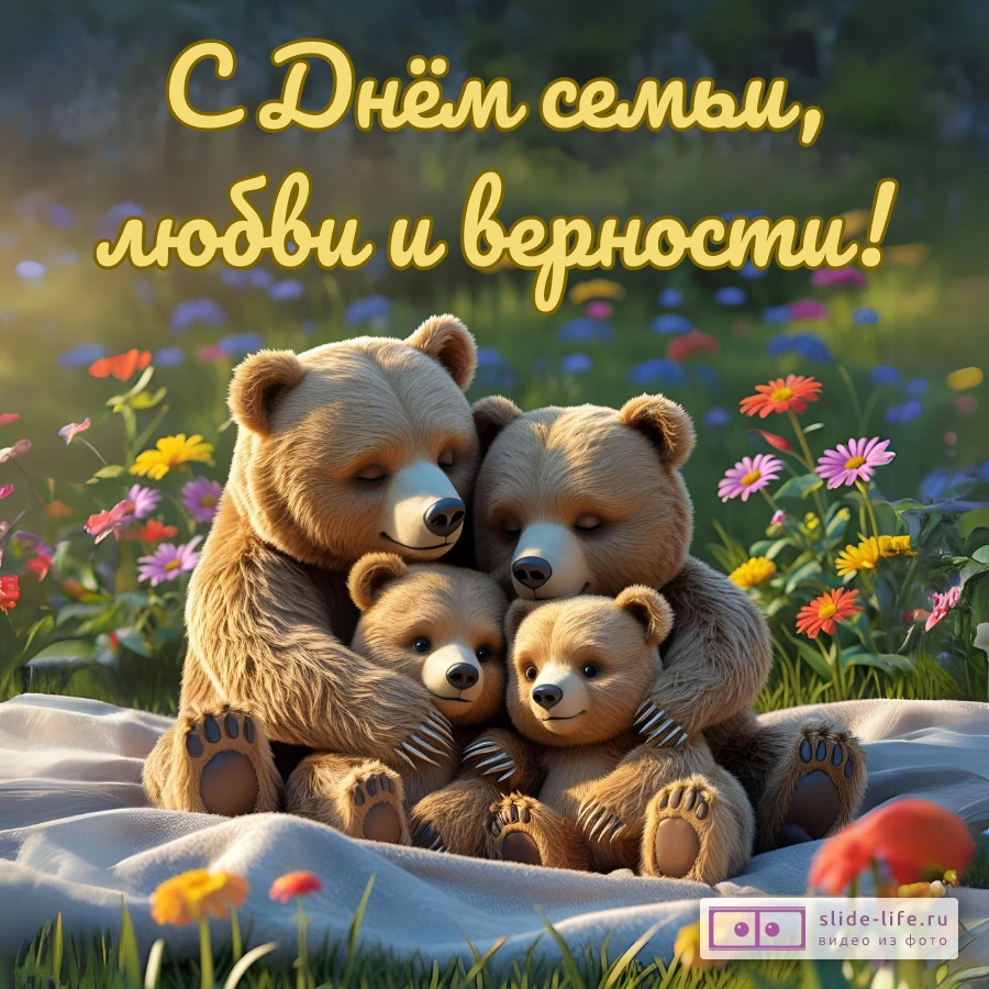 Оригинальная открытка с Днём семьи любви и верности