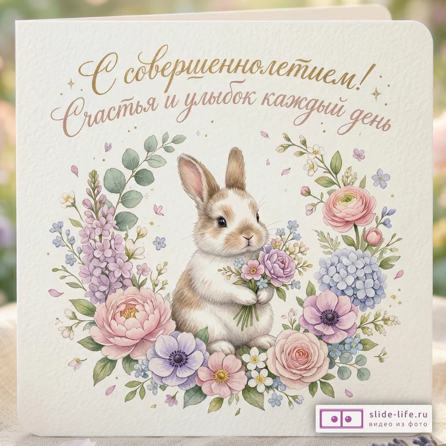 Открытка с совершеннолетием — трогательные пожелания