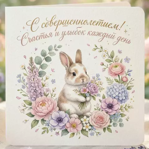 Открытка с совершеннолетием — трогательные пожелания