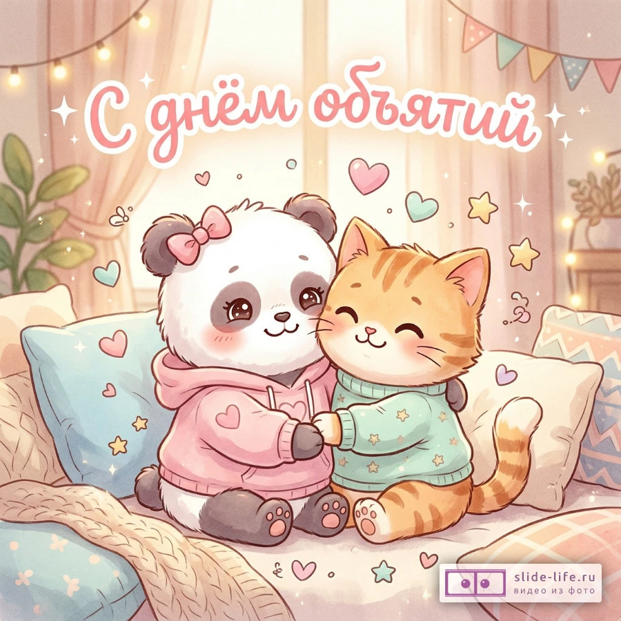 Открытка «С днём объятий» — скачать бесплатно красивую картинку