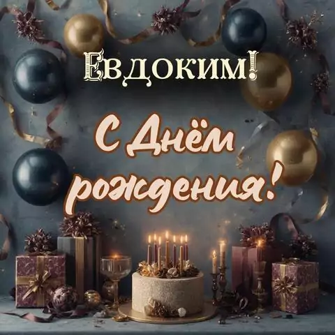 Евдоким, с Днём рождения! Красивая открытка