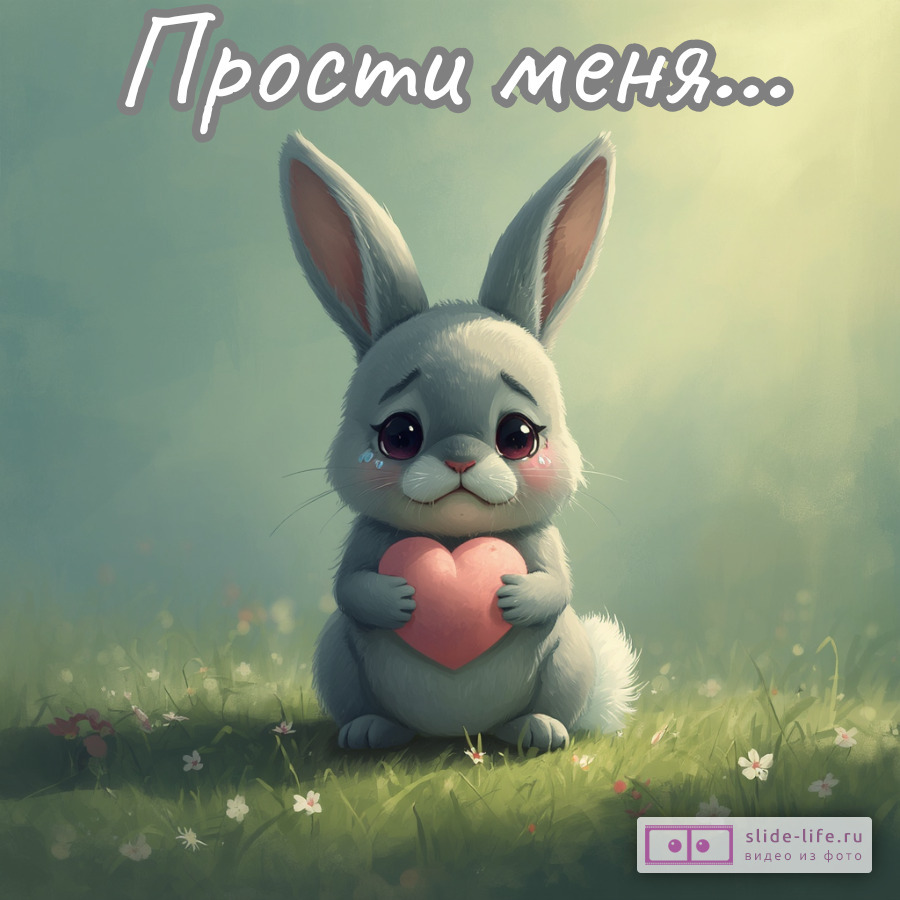 Трогательная открытка Прости