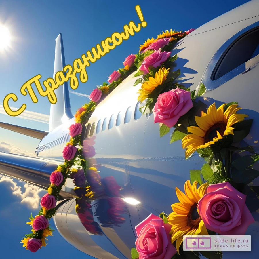 Открытка с поздравлением на день бортпроводника